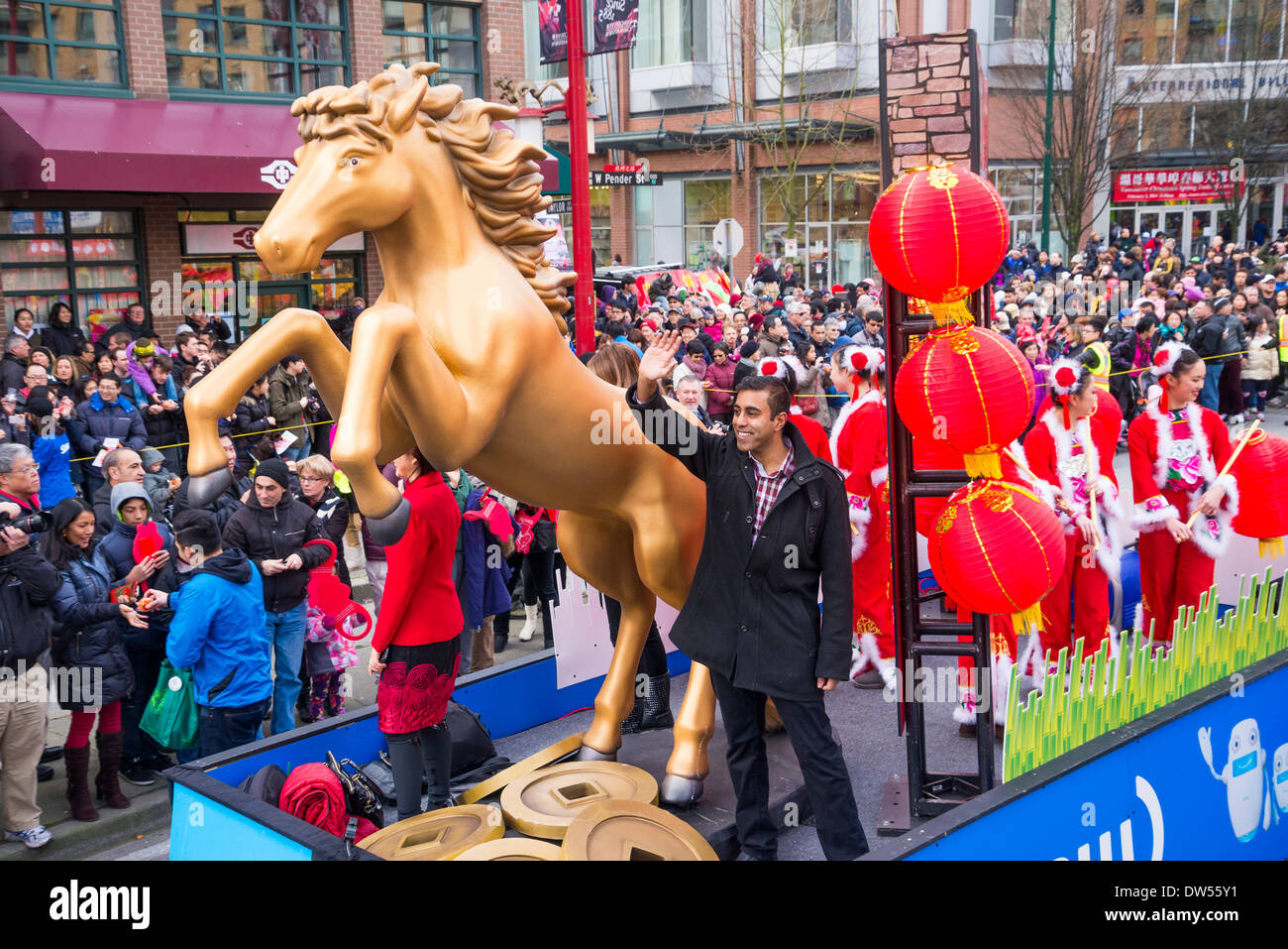 2014 Year of the Horse, Chinese New Year Parade, Vancouver, British Columbia, Canada Stock Photo