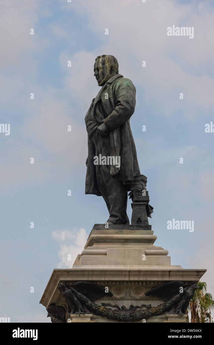 The Statue to Cavour stands in Piazza di Cavour in Rome, Italy. It ...