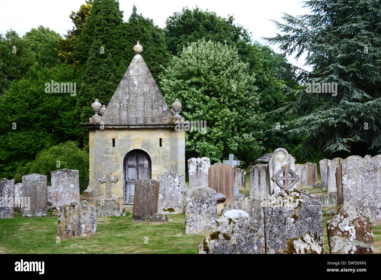 Vault of the Streatfeild family in St Mary's church churchyard, Chiddingstone , Kent , England Stock Photo