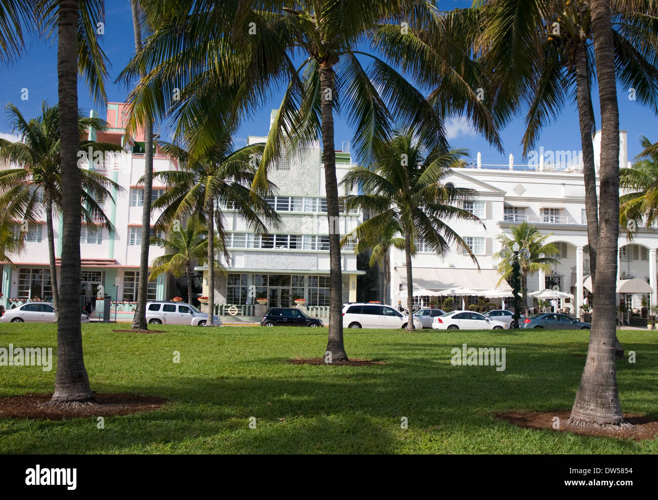 Ocean Drive in Miami Beach, Florida, USA Stock Photo