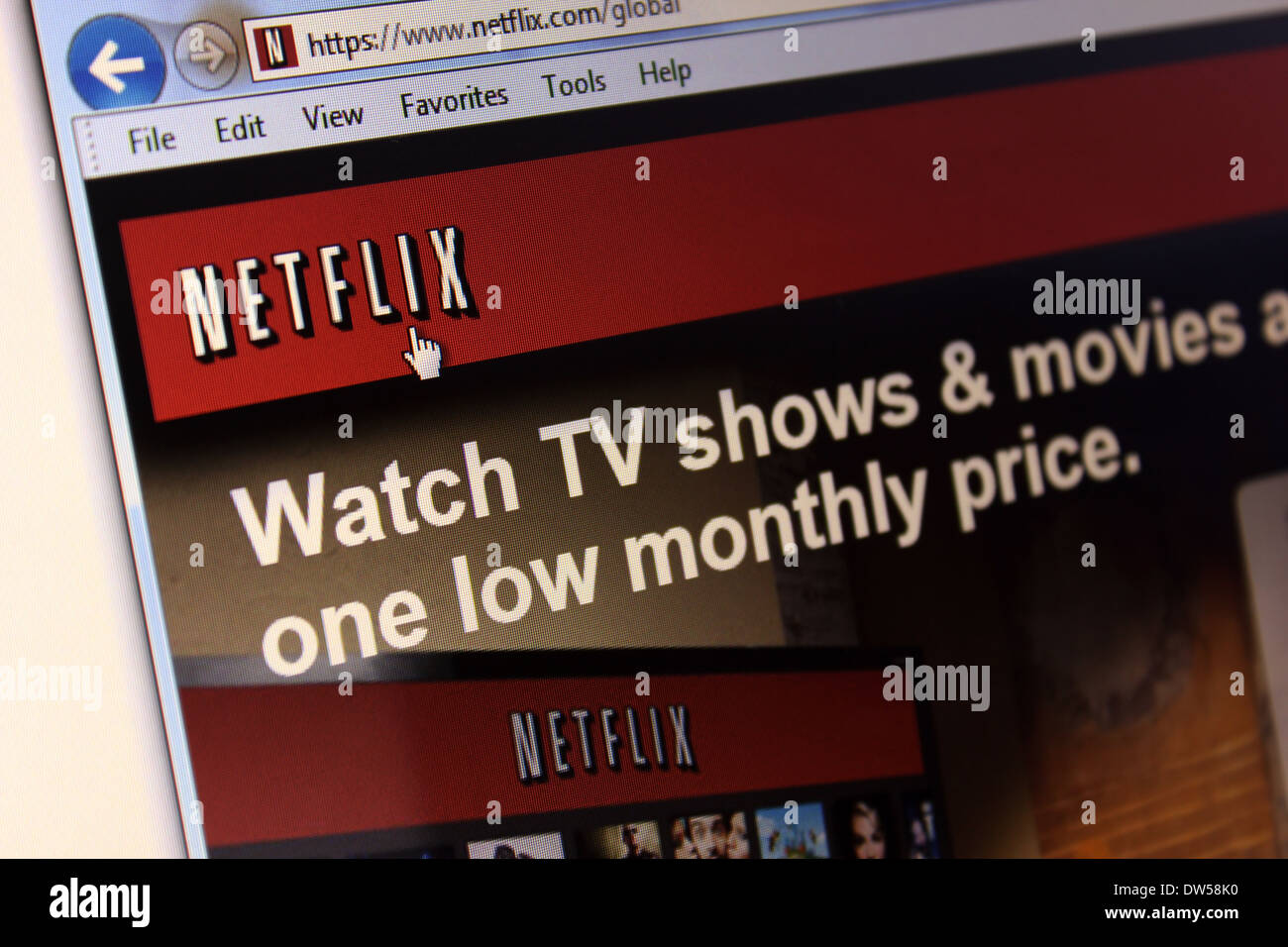 Netflix  website Stock Photo