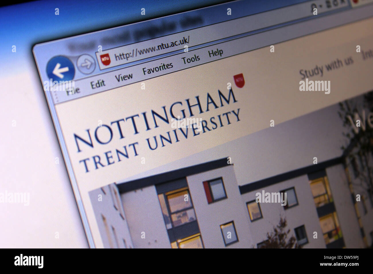 Nottingham Trent University website Stock Photo Alamy