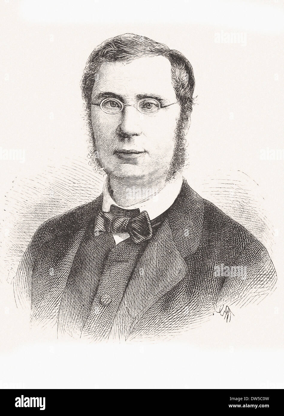 Portrait of Emile Ollivier - Engraving XIX th century Stock Photo