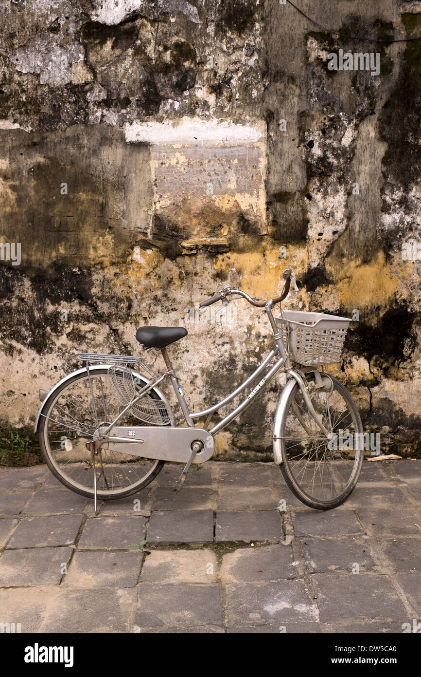 Bicycle parked in the old town Hoi An Stock Photo