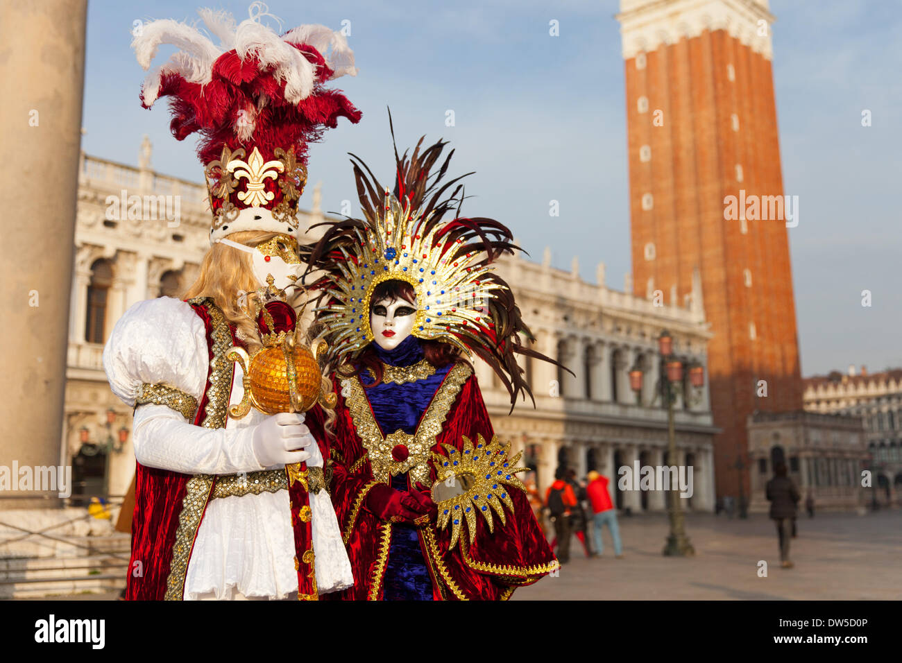 Mask costumes at the Venice Carnival 2014 Stock Photo