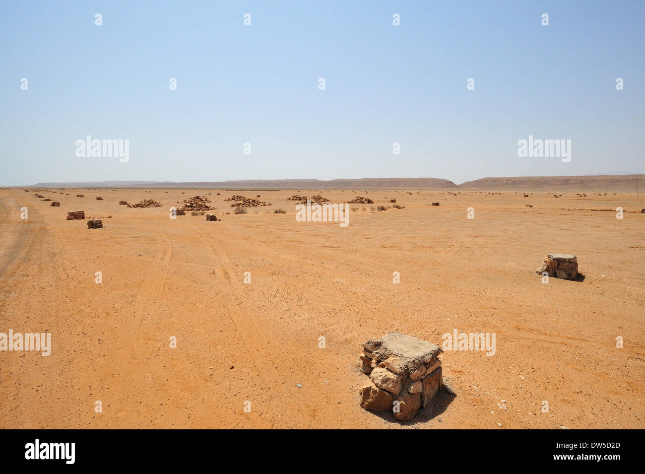 Puntland has a semi-arid climate. Rainfall is sparse and variable, with no single area receiving more than 400 mm (15.7 in) of rain annually. Even the coastal region is desertlike. Stock Photo