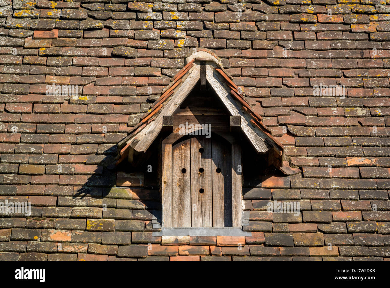 Closeup of the roof of Red Tower, part of York's famous city walls. Stock Photo