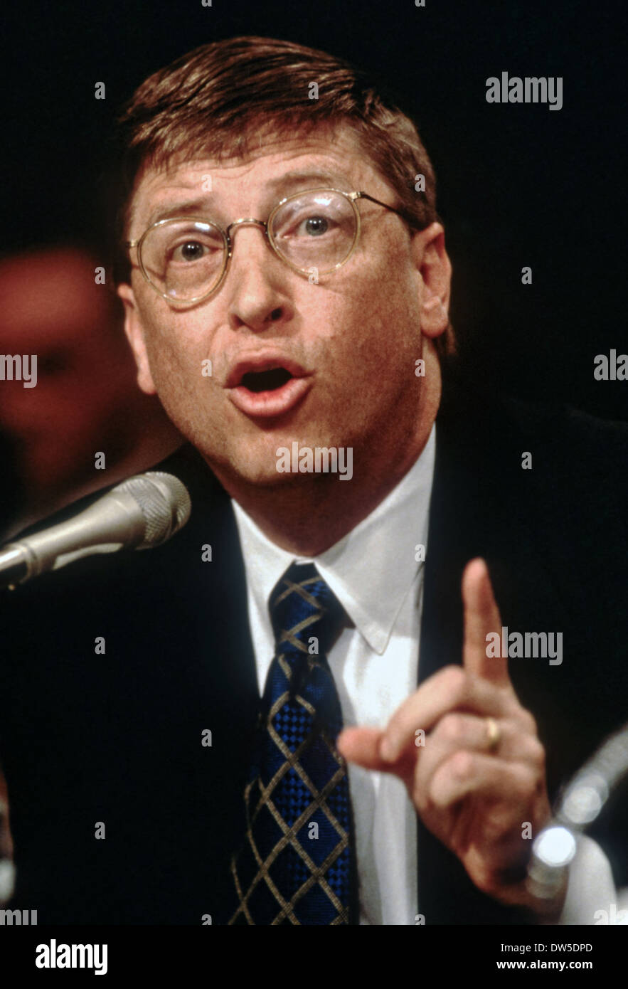 Bill Gates, CEO & founder of Microsoft testifies in Congress on Microsoft anti-trust allegations March 3, 1998 in Washington, DC. Stock Photo