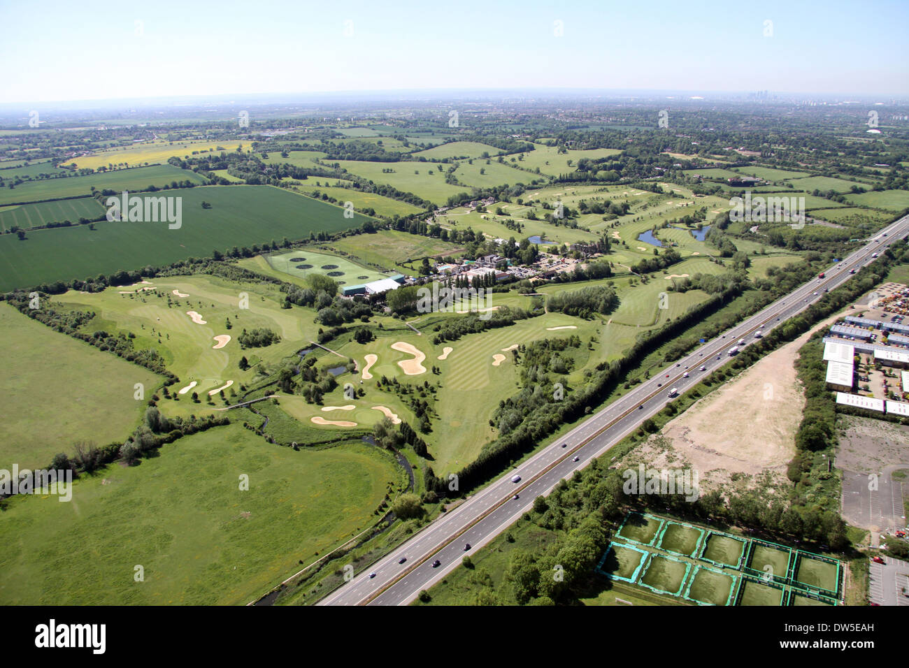 aerial view of Woolston Manor Golf & Country Club in Essex Stock Photo