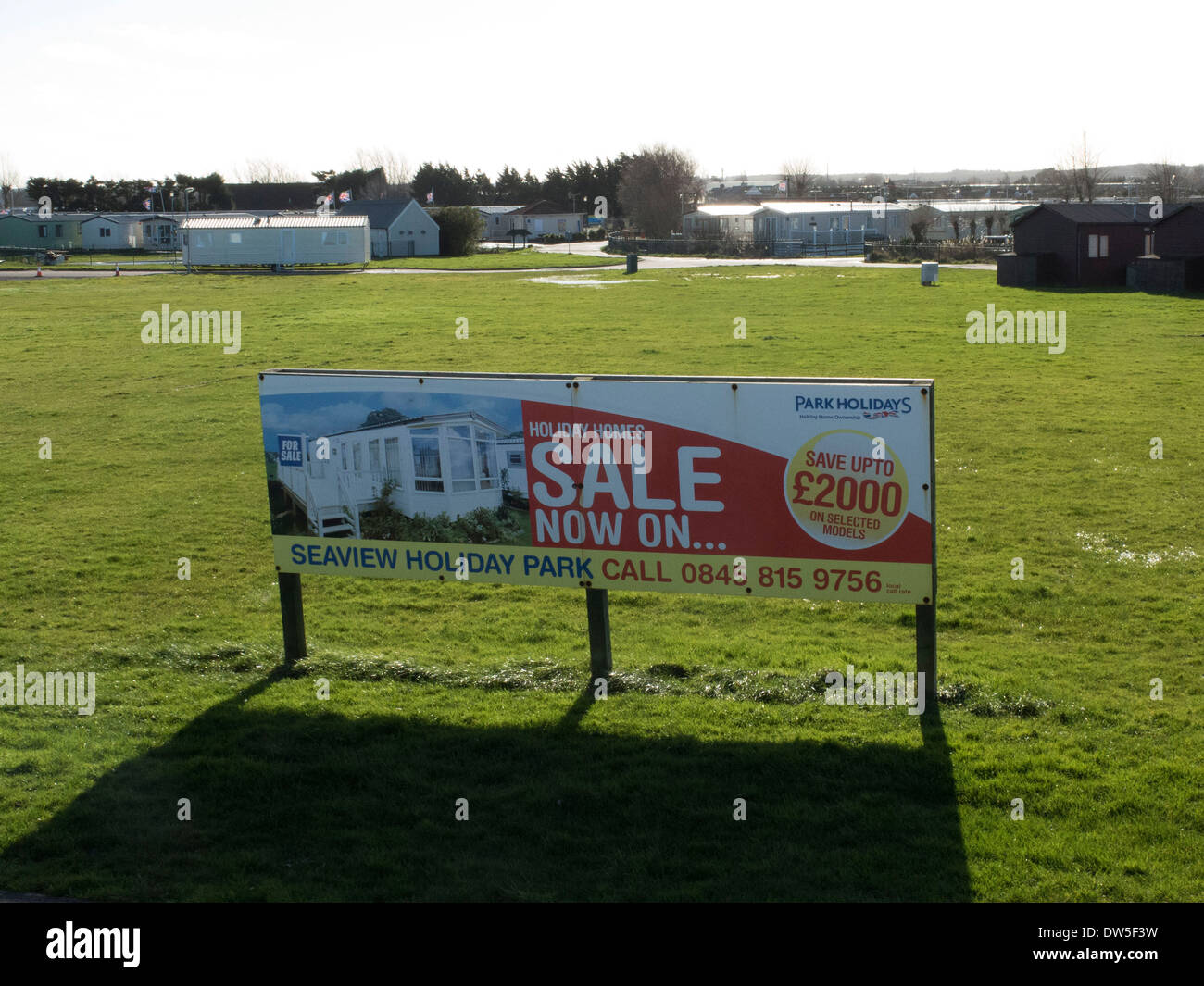 Seaview holiday homes for sale sign. Whitstable, UK Stock Photo Alamy
