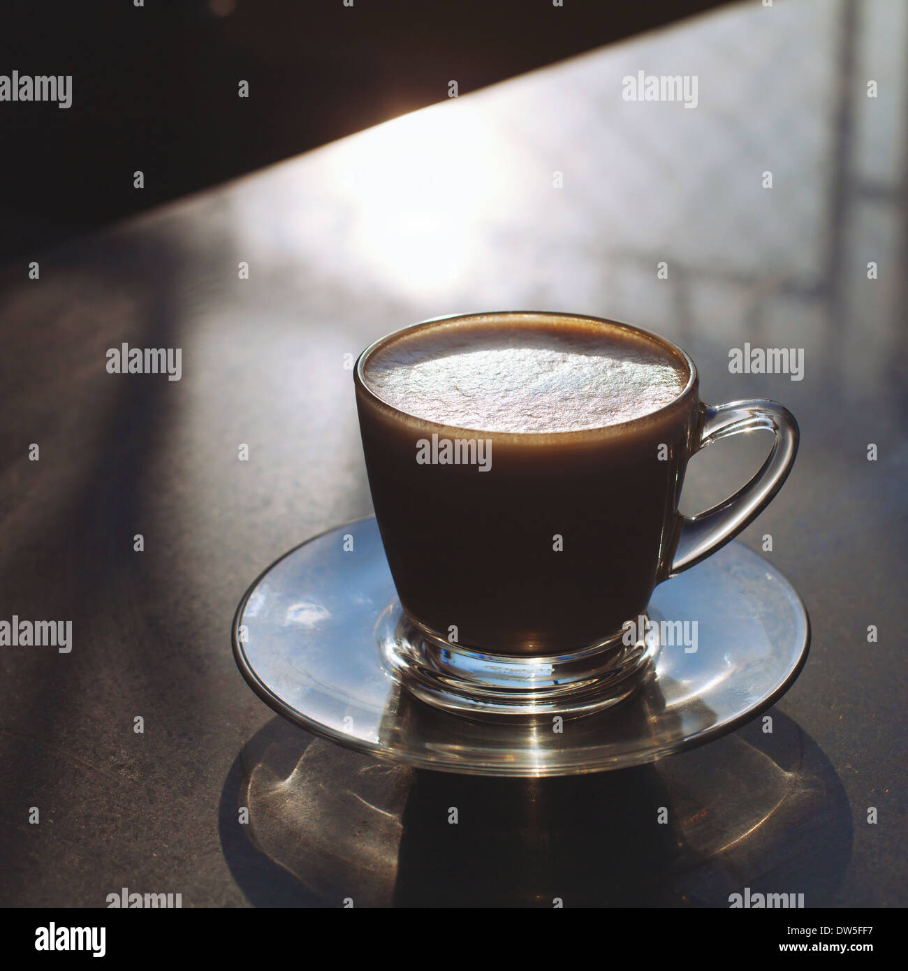 cup of coffee on the table Stock Photo