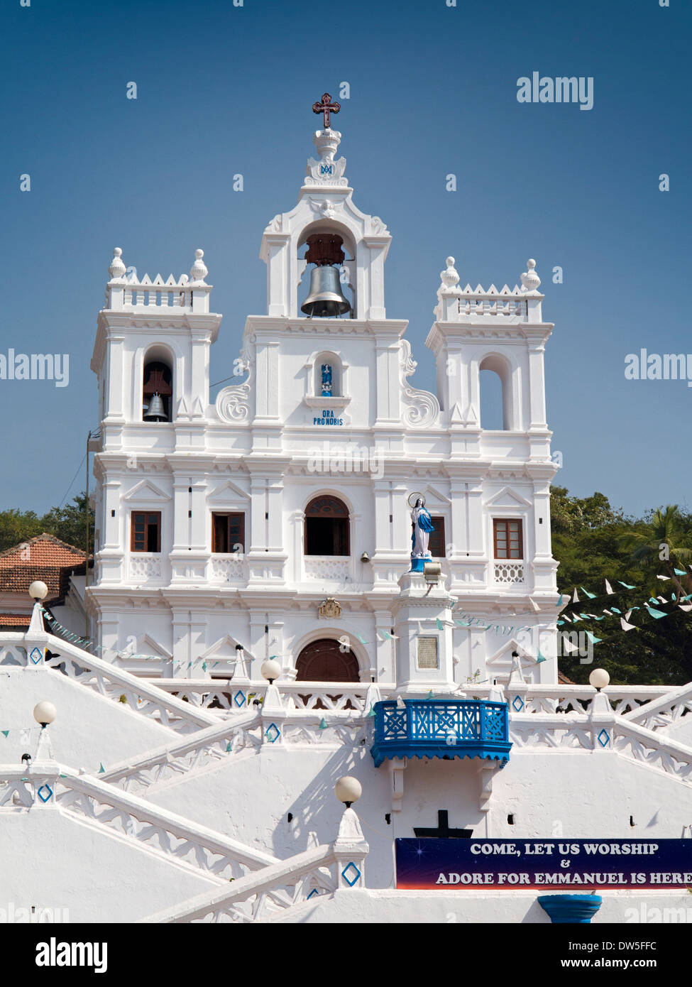 India, Goa, Panjim, town centre, Church of our Lady of the Immaculate Conception, built 1540 Stock Photo