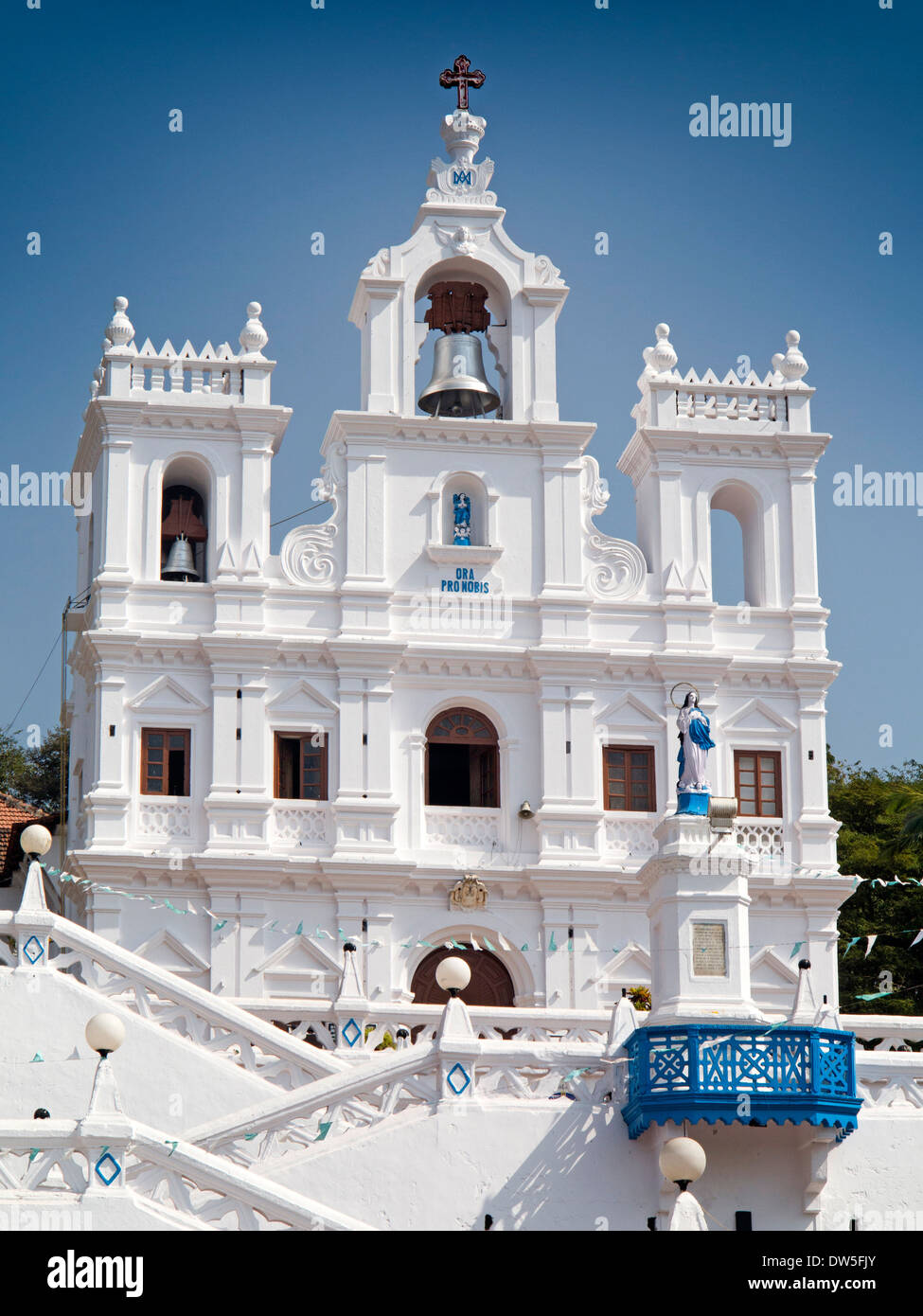 India, Goa, Panjim, town centre, Church of our Lady of the Immaculate Conception, built 1540 Stock Photo