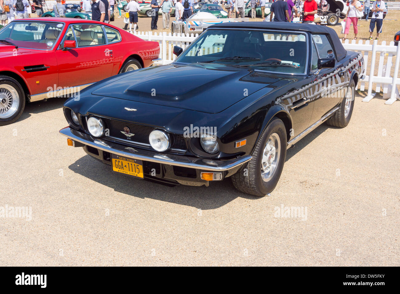 Aston Martin V8 VANTAGE VOLANTE (1986-1989), Aston Martin Timeline, Centenary Celebration 2013, 100 years Aston Martin, Kensington Park, London, United Kingdom, Europe Stock Photo