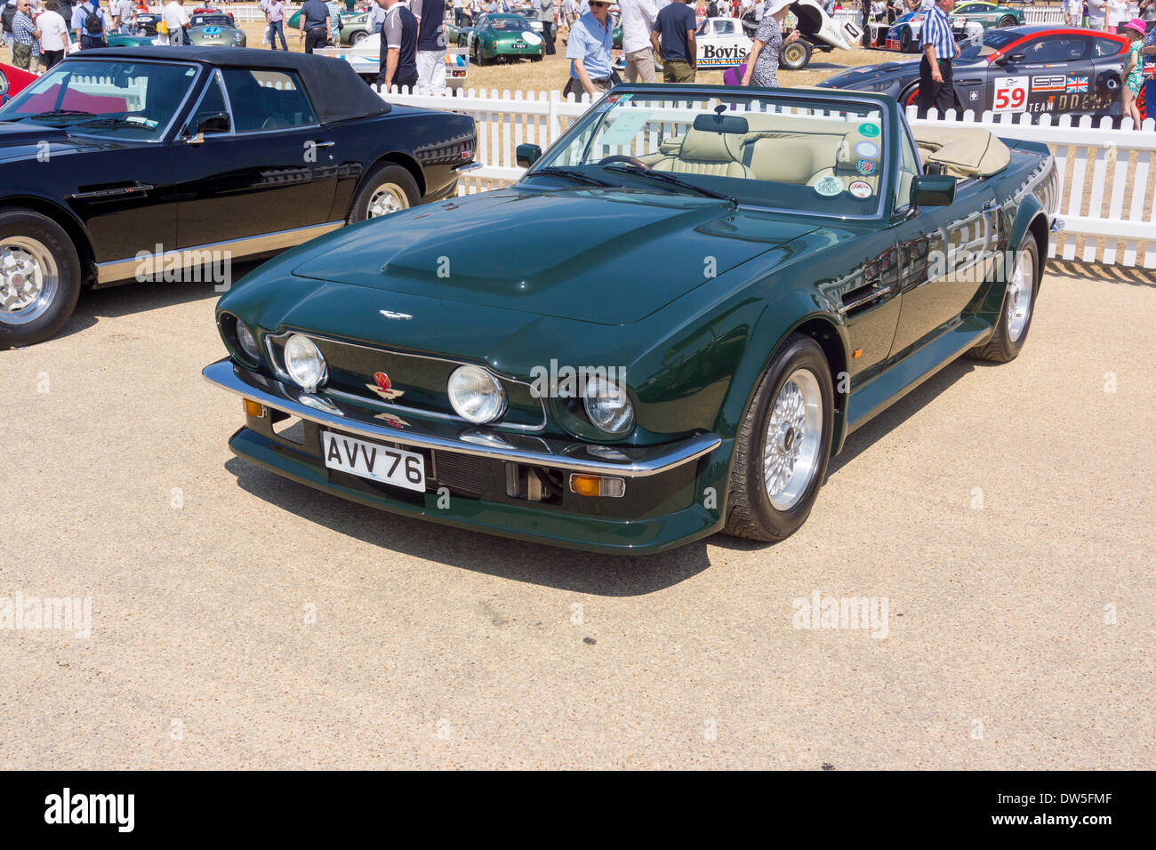 Aston Martin V8 VANTAGE VOLANTE (1986-1989), Aston Martin Timeline, Centenary Celebration 2013, 100 years Aston Martin, Kensington Park, London, United Kingdom, Europe Stock Photo