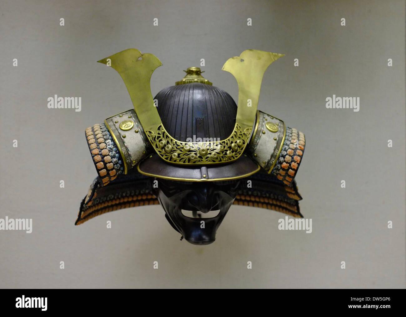 Samurai Warrior Helmet at The Victoria & Albert Museum, London Stock Photo