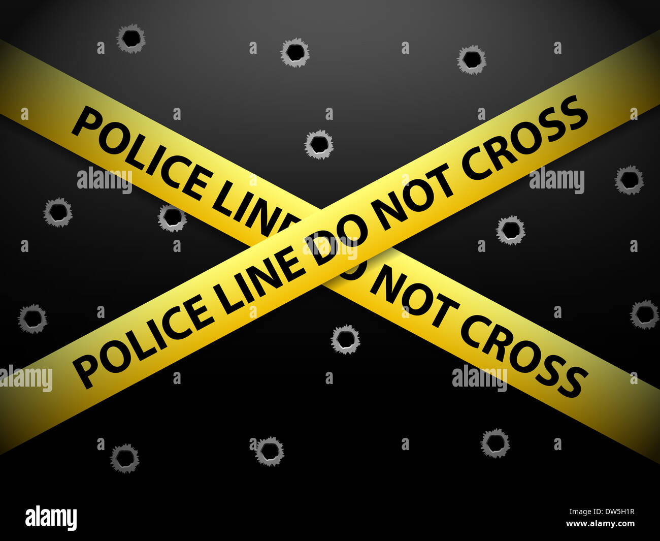 Yellow police line tape on a metal background Stock Photo Alamy