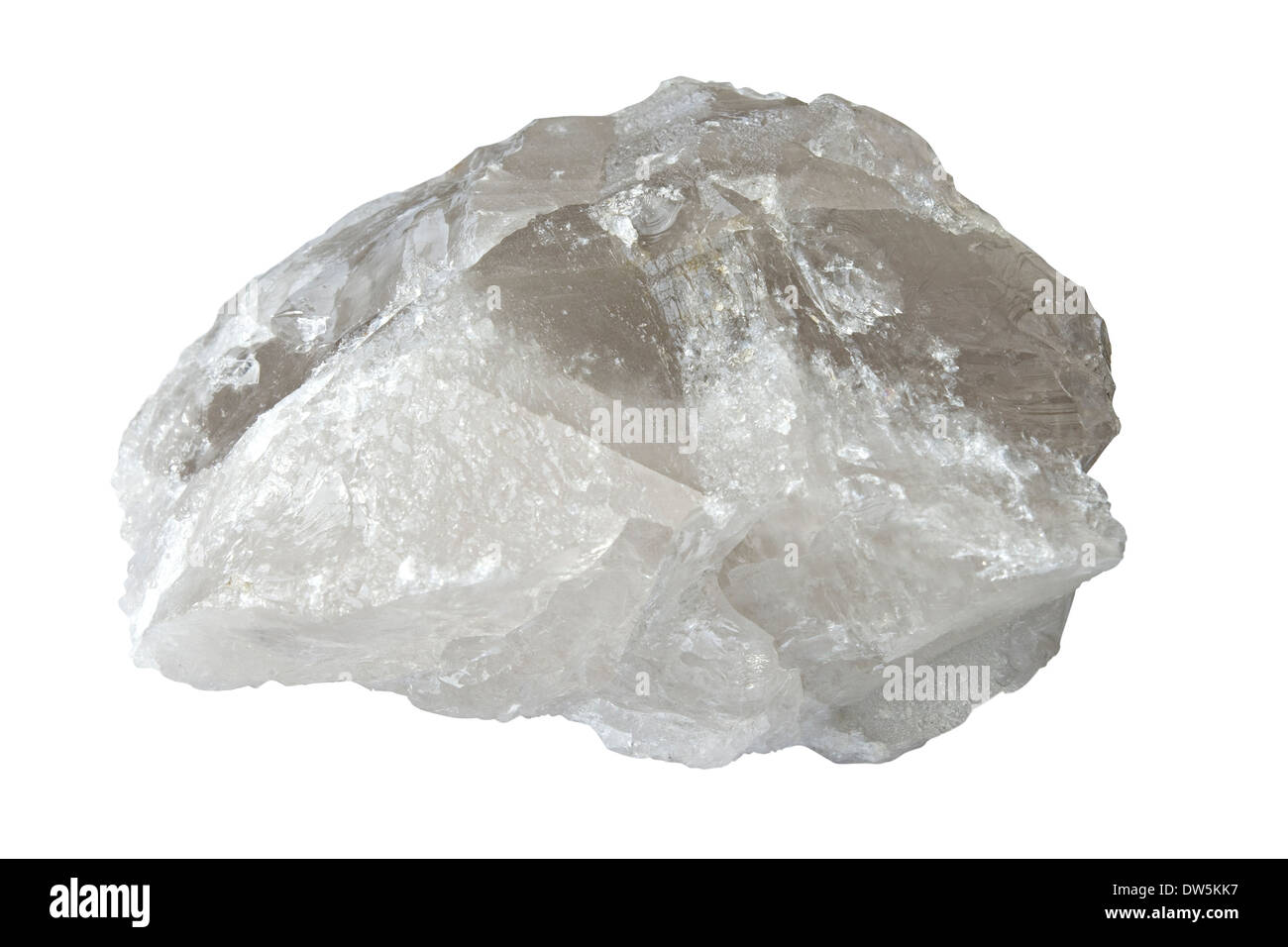 Big druse of white quartz isolated over white Stock Photo
