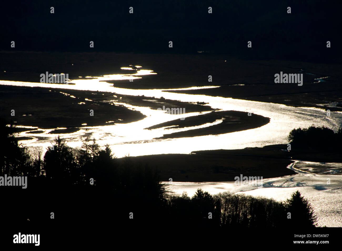 View of Salmon River estuary, Cascade Head Preserve, Oregon Stock Photo Alamy