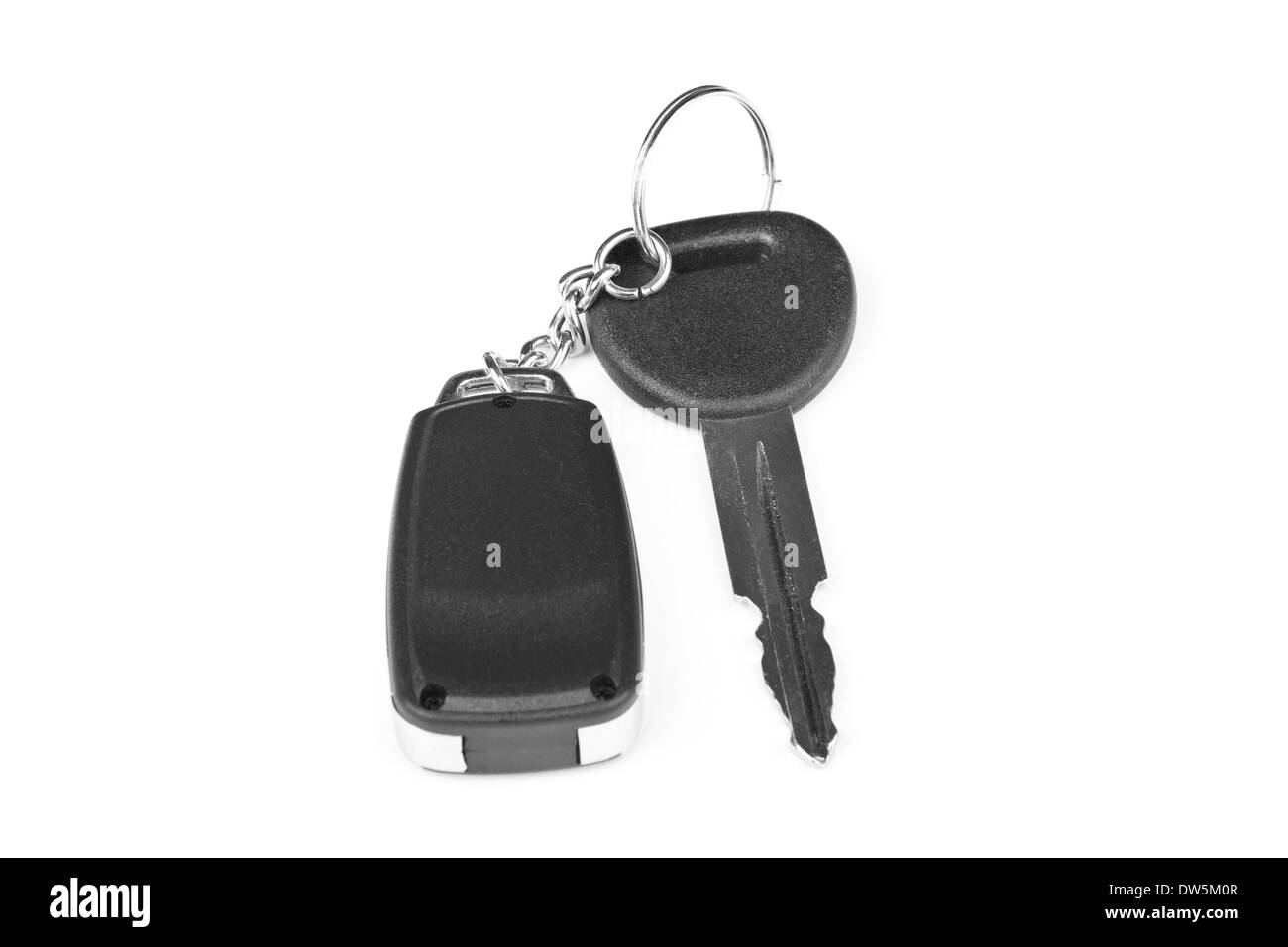 key with car alarm isolated on white Stock Photo