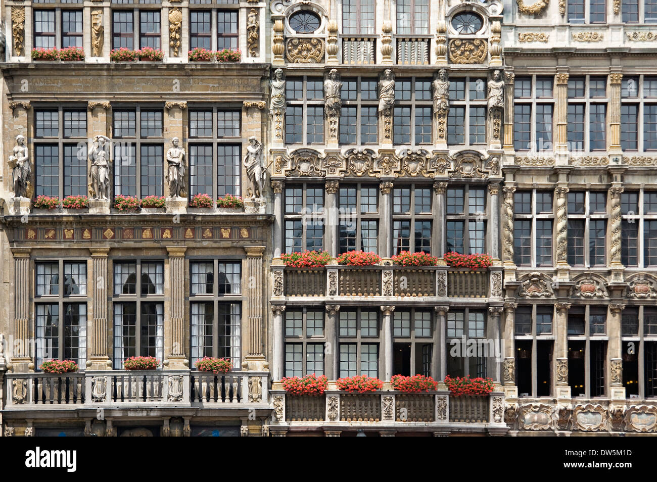 Houses of Grand-Place, center of Brussels, Belgium Stock Photo