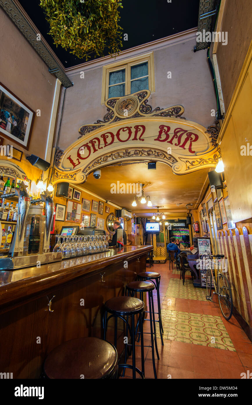 London Bar, a historical modernist bar located in Raval district, Barcelona, Catalonia, Spain Stock Photo