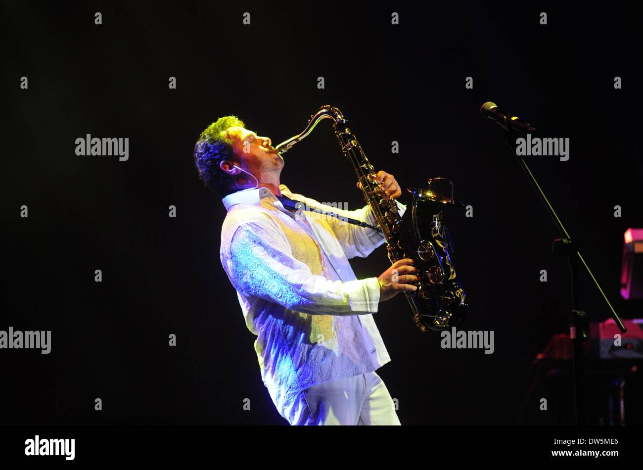 Jakarta, Indonesia. 28th Feb, 2014. Scottishborn saxophone player