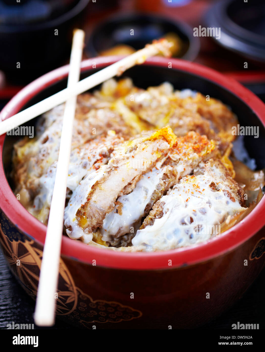 Japanese style deep fried pork chop with eggs Stock Photo Alamy