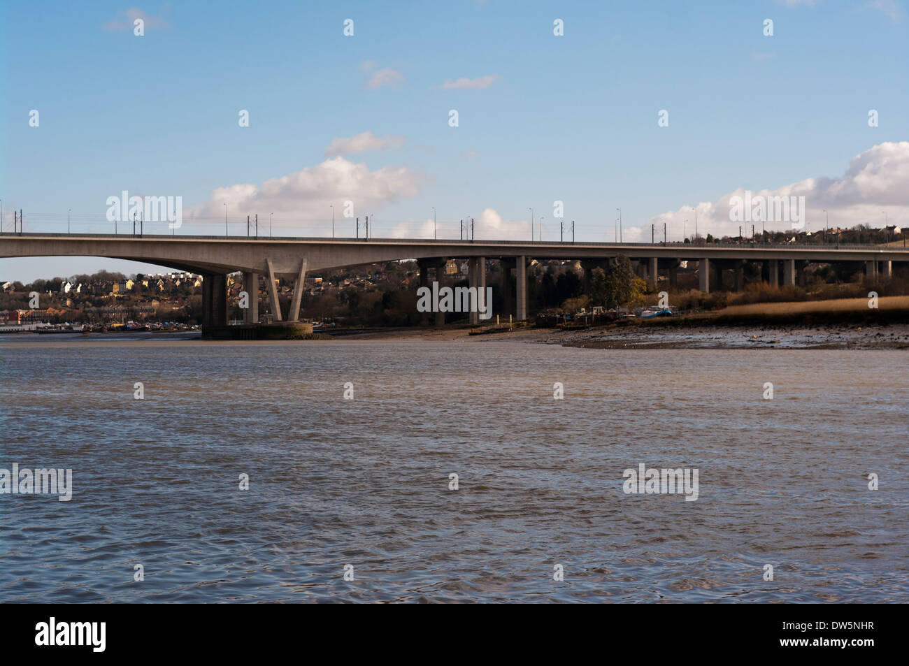 Motorway and High Speed Train Bridges Over The River Medway near