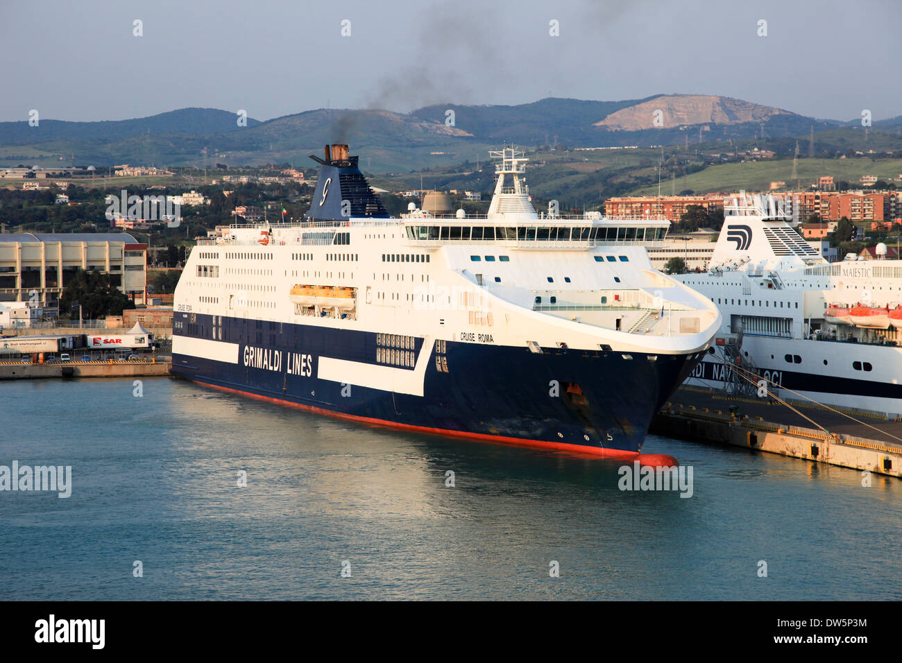 Grimaldi Lines Ro-Ro Ferry mv Cruise Roma berthed at Civitavecchia harbor  Italy Stock Photo - Alamy