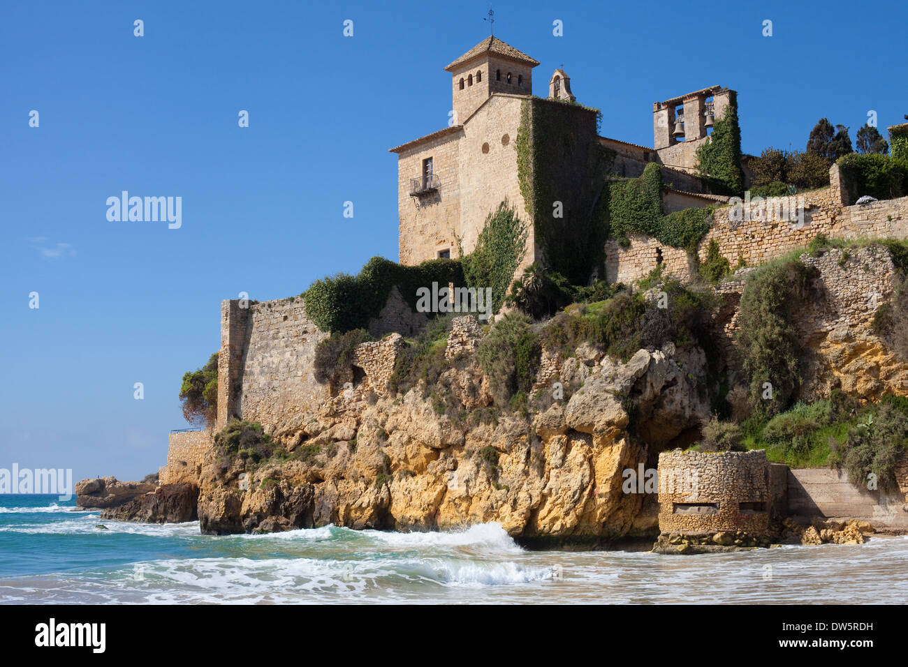 Medieval castle of Tamarit, Tarragona, Spain. Stock Photo