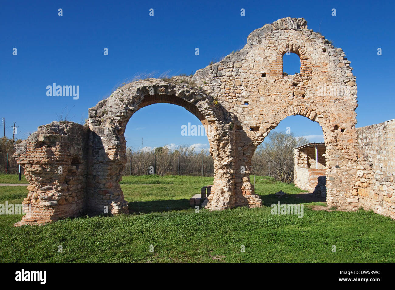 Ruins of the roman baths of the villa of Centcelles, Tarragona province, Spain. Stock Photo