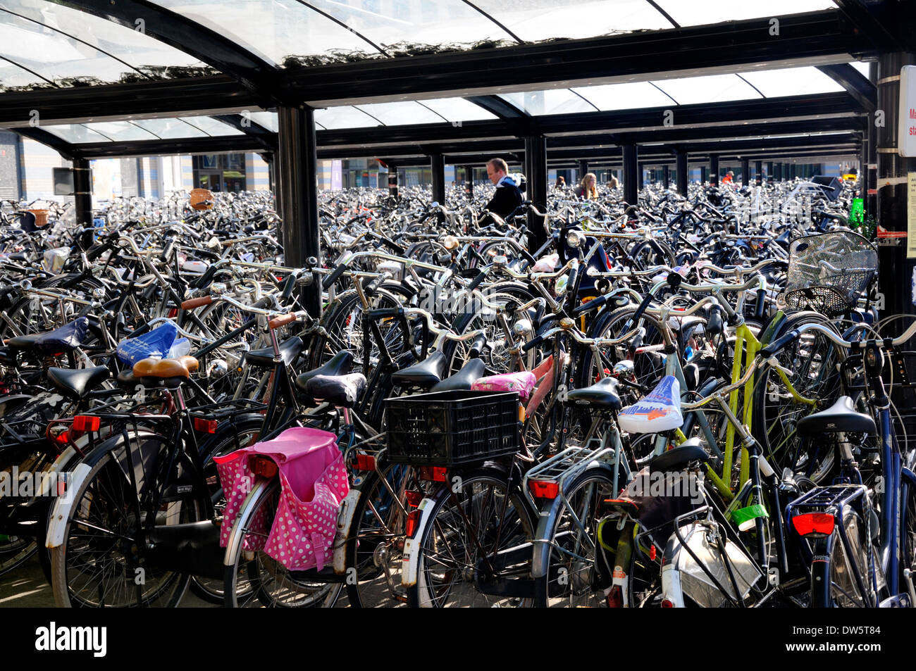 Amersfoort, Netherlands. Railway Station. Bicycle parking area Stock Photo