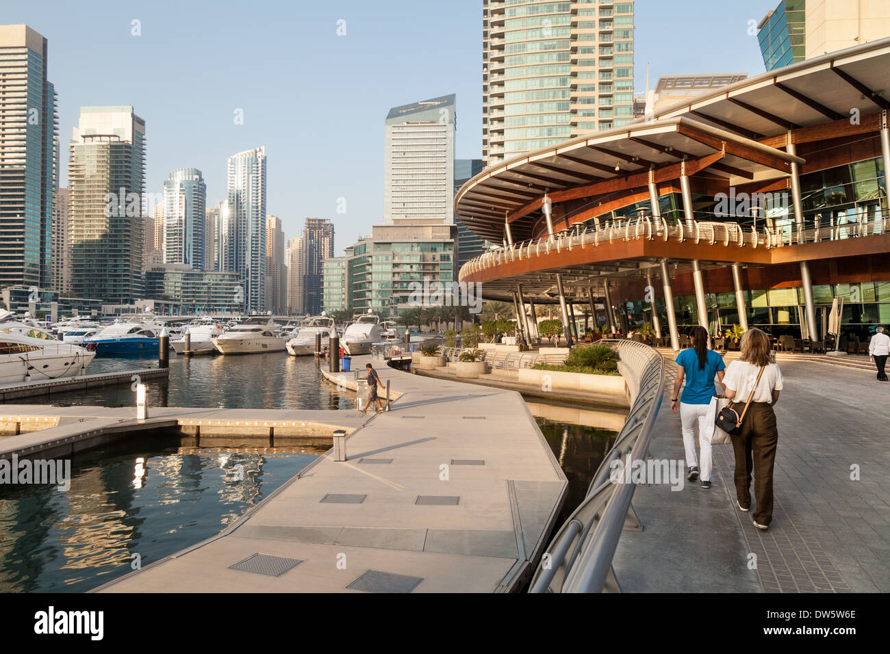 Dubai Marina Yacht Club building , Dubai Marina, Dubai UAE, United Arab Emirates, Middle East Stock Photo