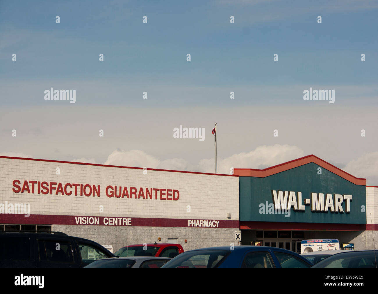 Wal-Mart store front and sky. Truro, Nova Scotia. Stock Photo