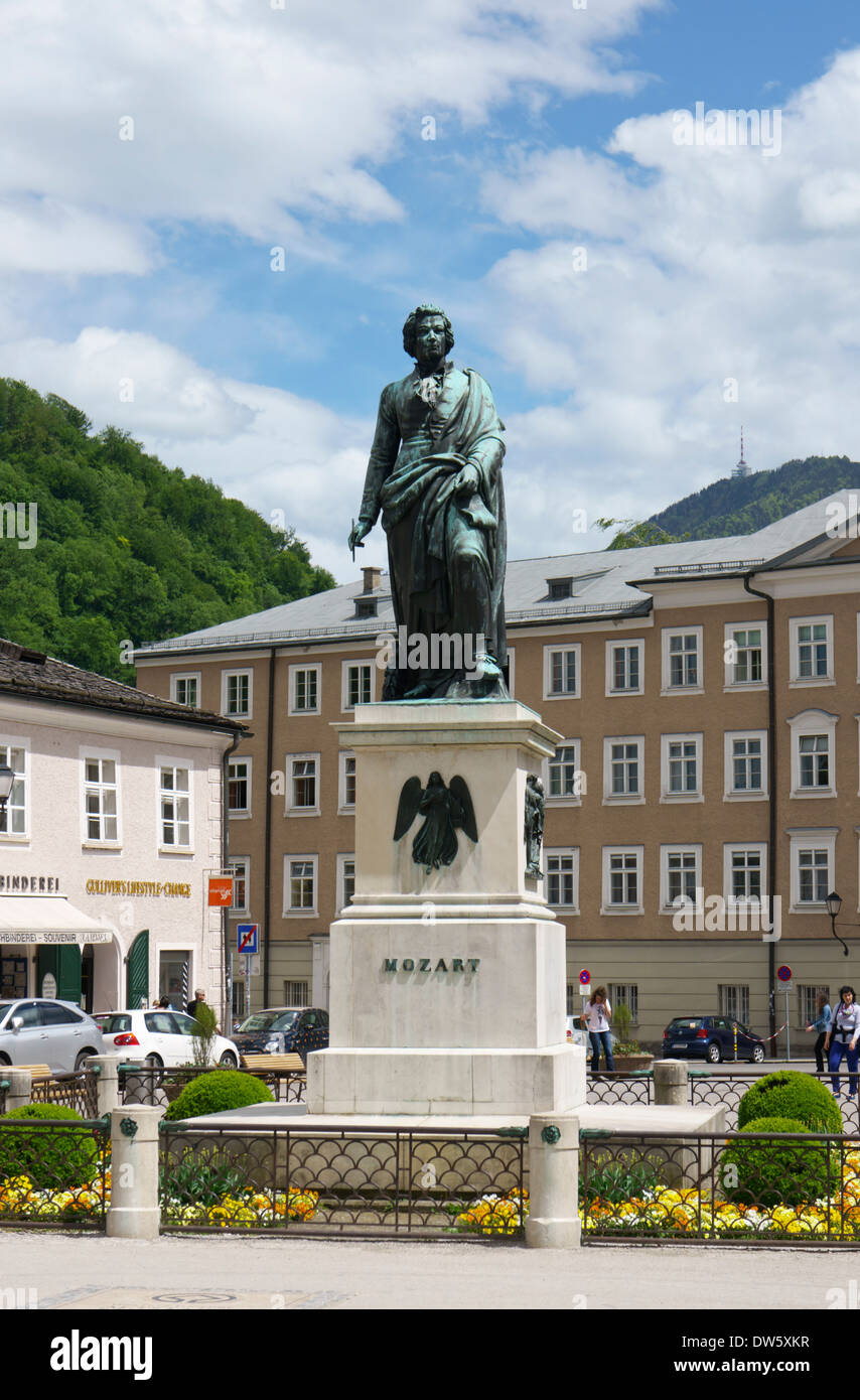 Mozart Monument, Salzburg, Austria Stock Photo