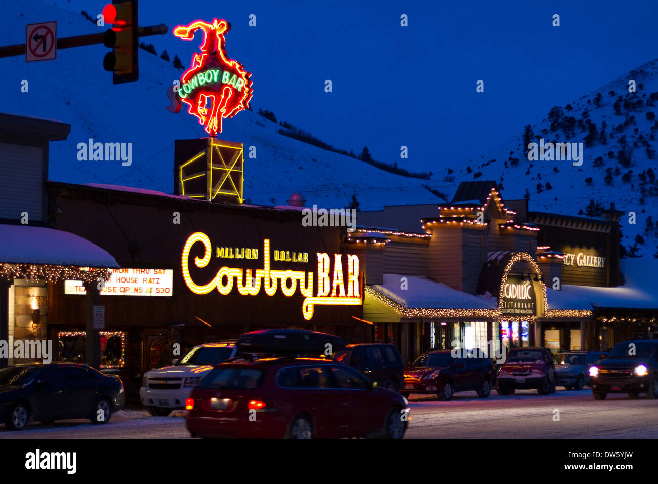 Famous Million Dollar Cowboy Bar, Jackson Hole, Wyoming Stock Photo -  Alamy