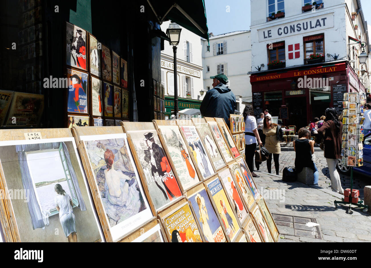 Classic French postcards for sale in Montmartre, paris Stock Photo Alamy
