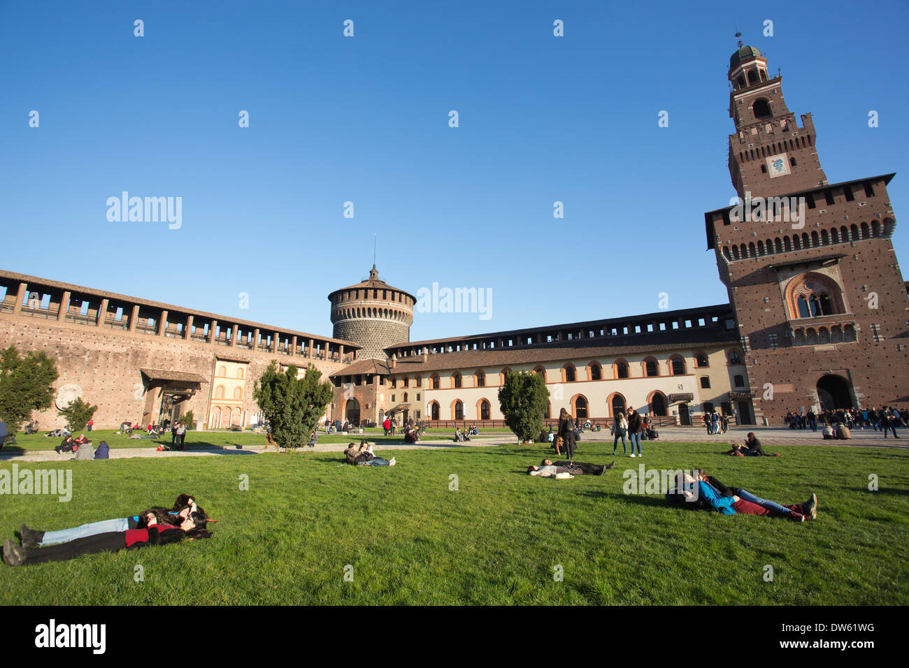 Castello Sforzesco castle, Castello Milano, Milan Castello, Lombardy, Italy Stock Photo