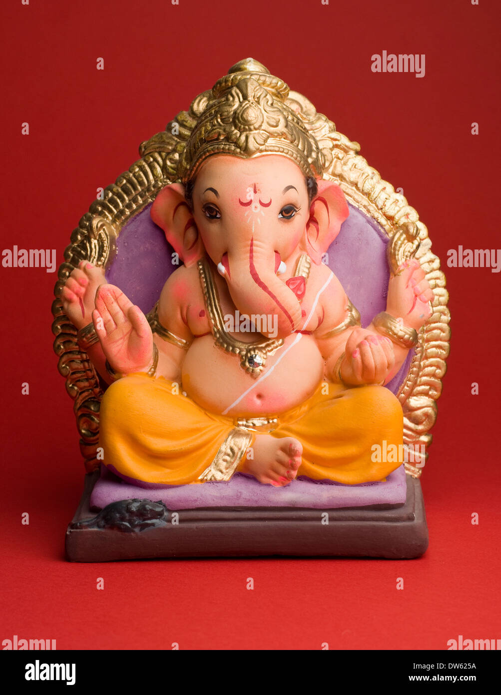 A clay statue of an Indian god Lord Ganesha. Stock Photo