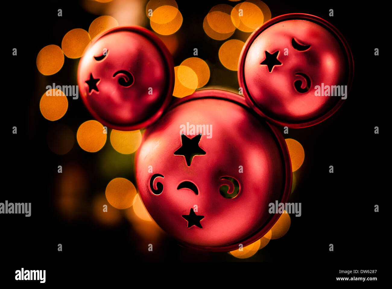 Disney Christmas tree decoration with bokeh Stock Photo