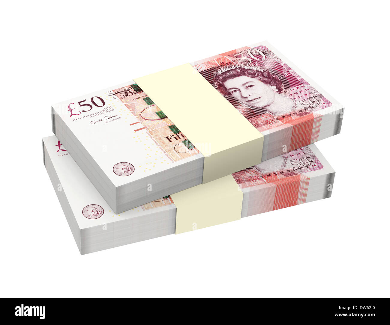 English money isolated on white background. Stock Photo