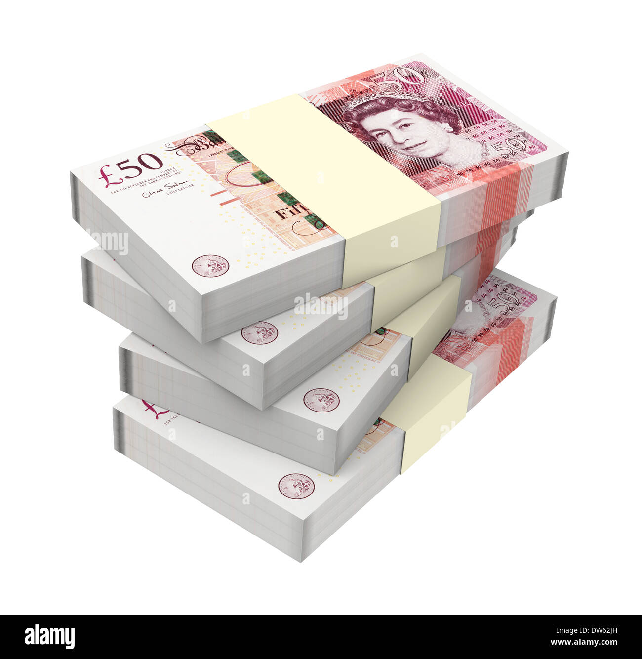 English money isolated on white background. Stock Photo