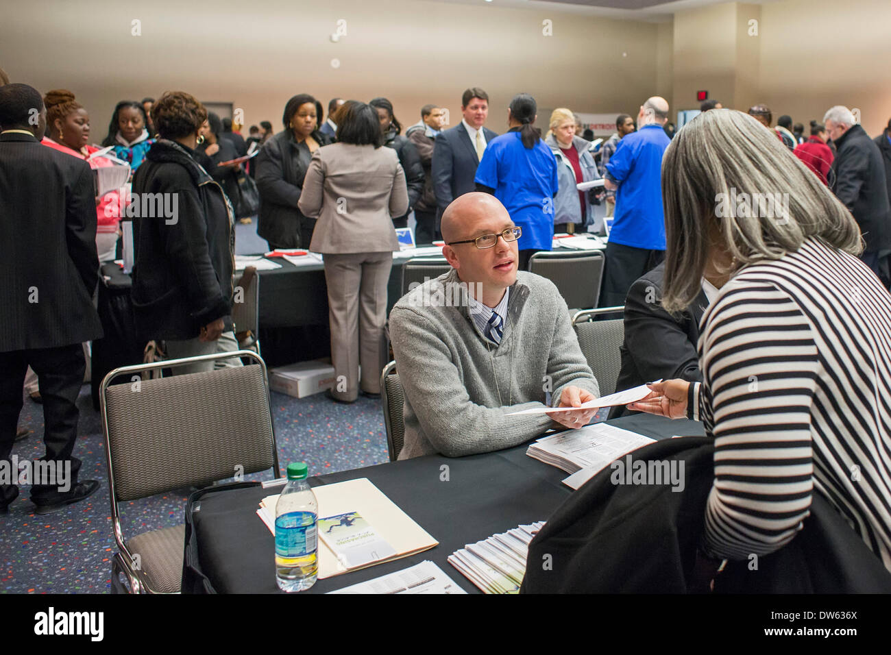 Detroit, Michigan USA A job fair organized by the city of Detroit to