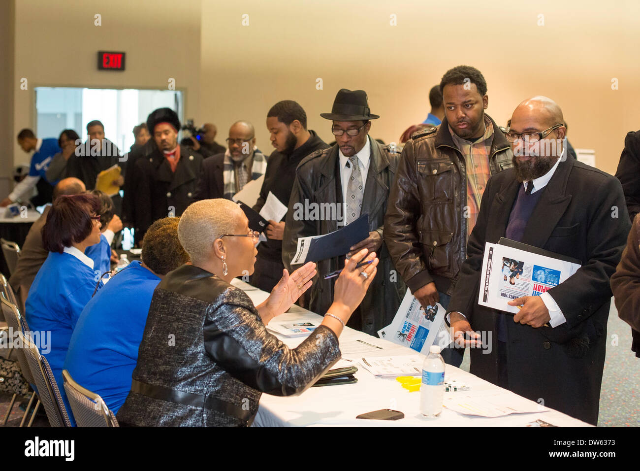 Detroit, Michigan USA A job fair organized by the city of Detroit to