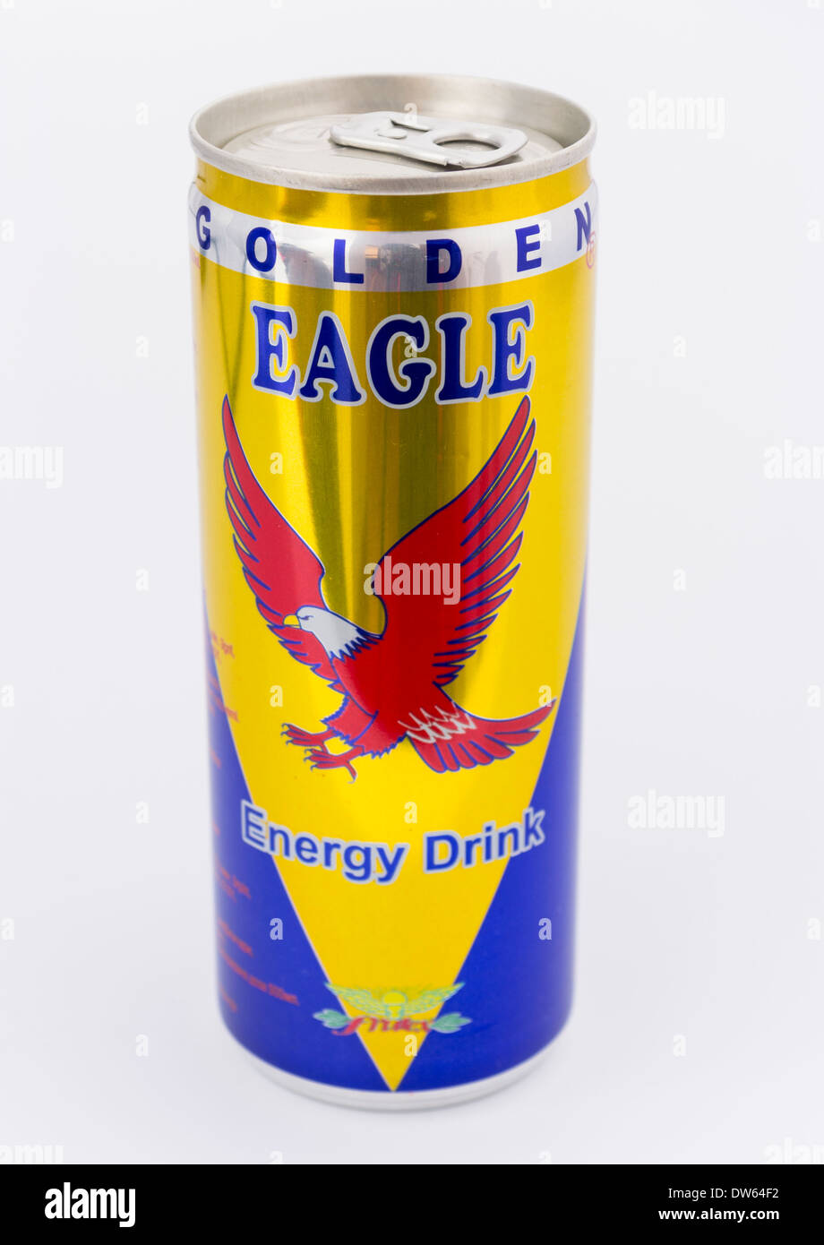Golden Eagle energy drink can Stock Photo - Alamy