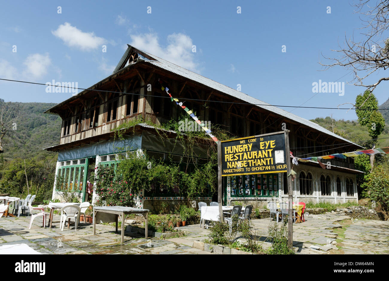 A tea house on the Annapurna circuit trek in Nepal Stock Photo 67132933 Alamy