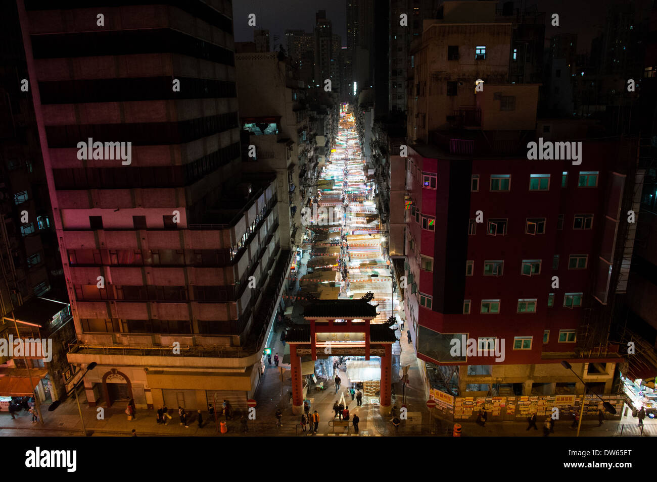 Temple Street the low price market in Hong Kong. Famous travel place in