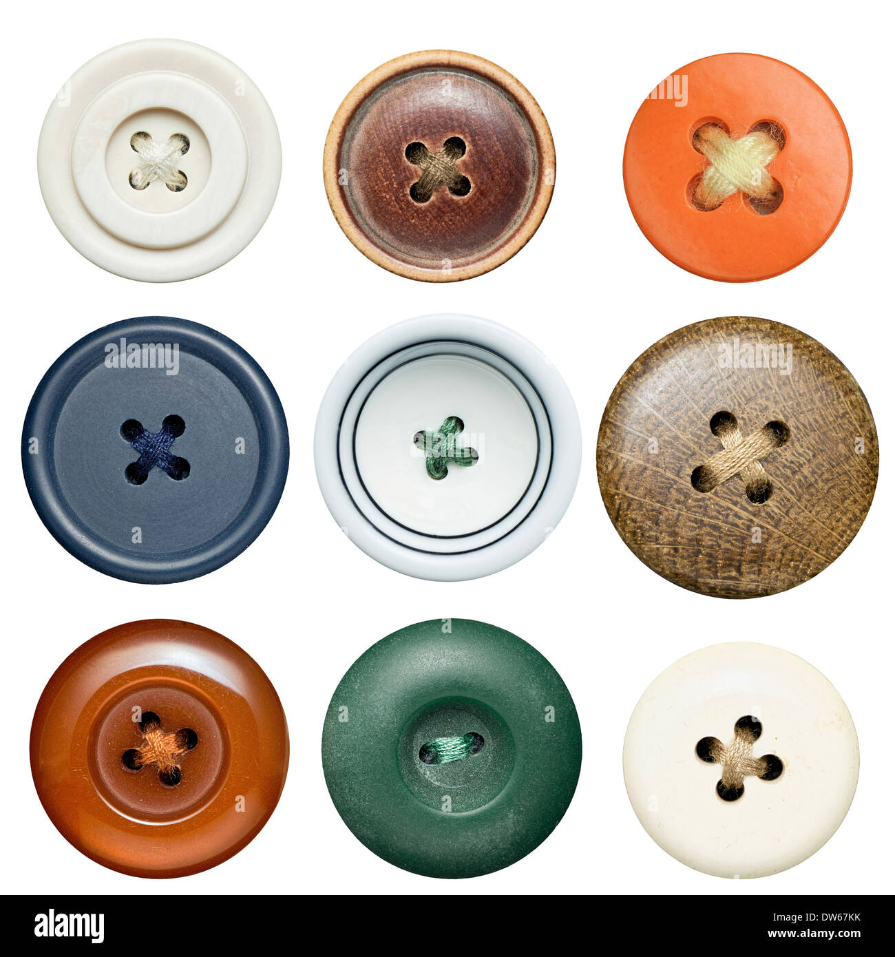 Various sewing buttons with a thread Stock Photo - Alamy