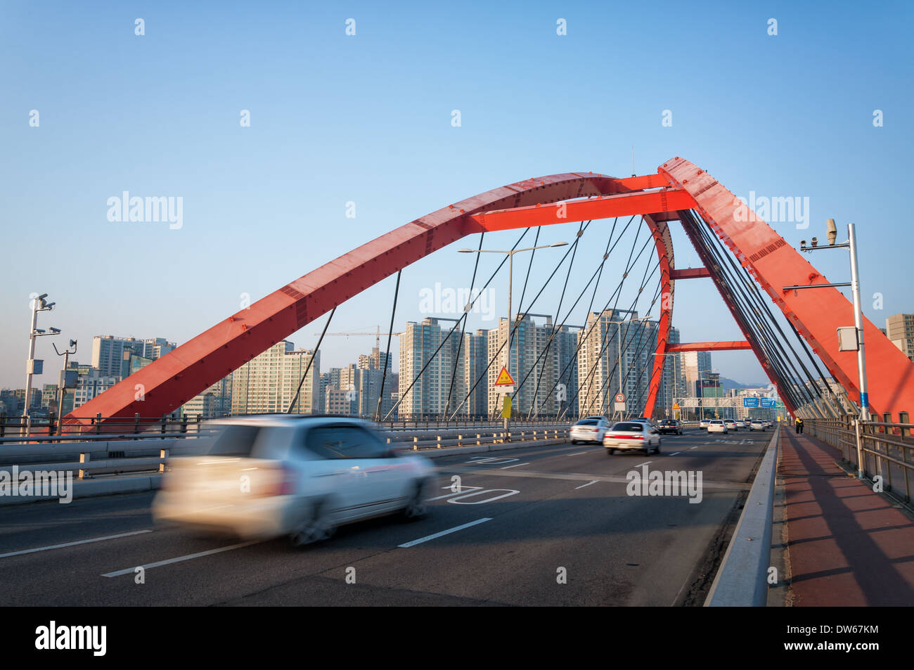 Seogang Bridge in Seoul, South Korea. Stock Photo